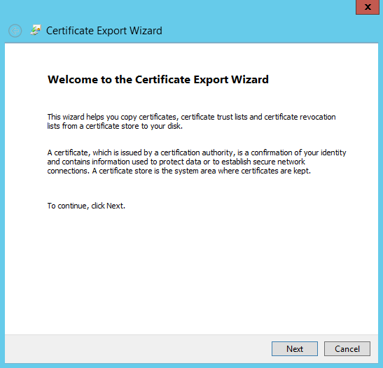 Certificate Export Wizard