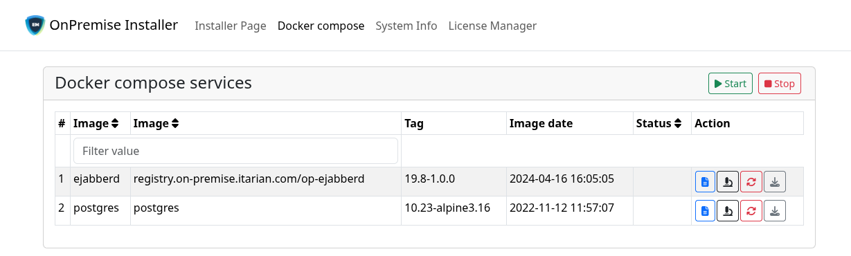 Config file available but services not started