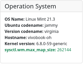 Sysctl vm.max_map_size property has valid value