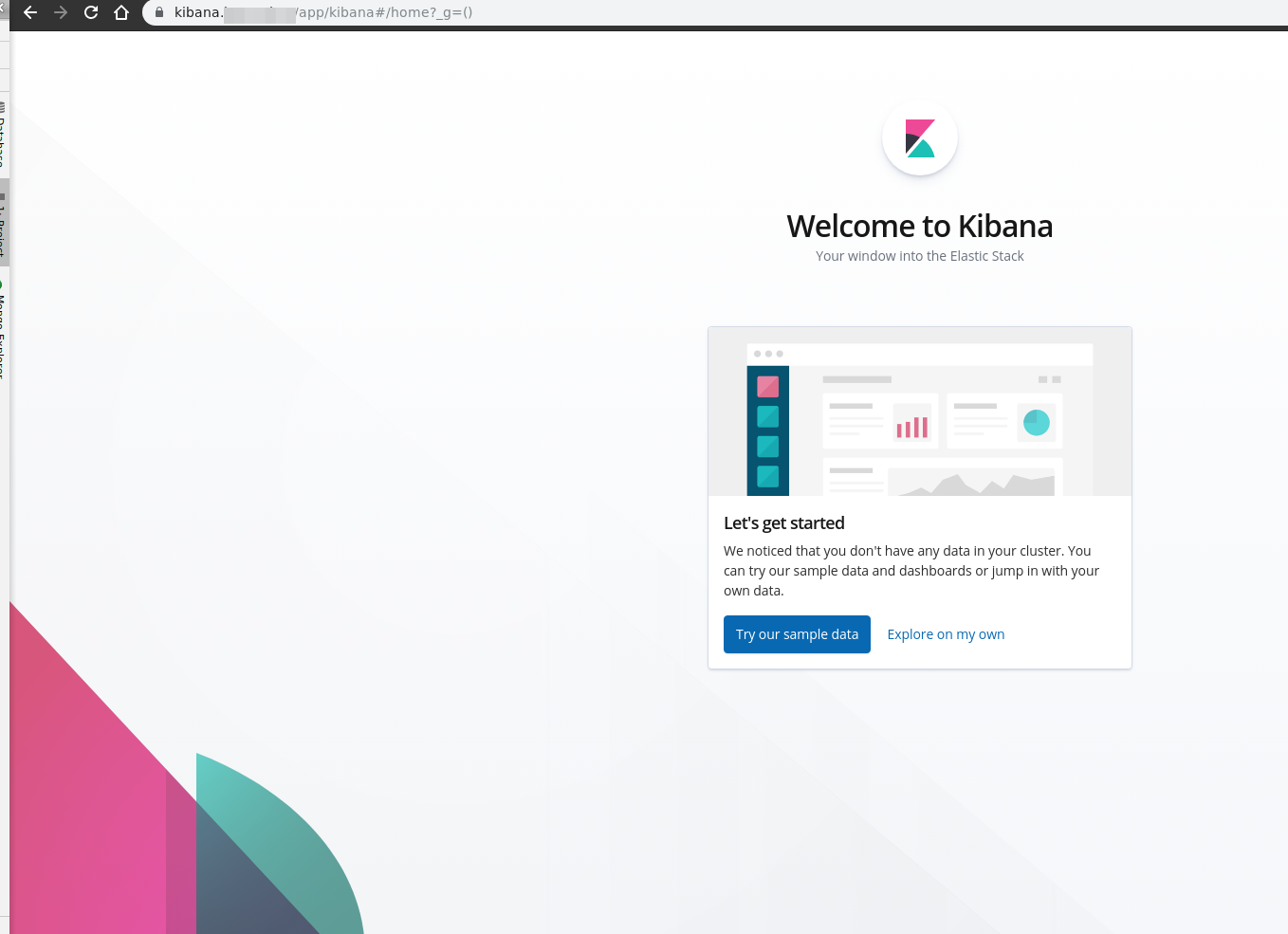 Kibana greeting banner